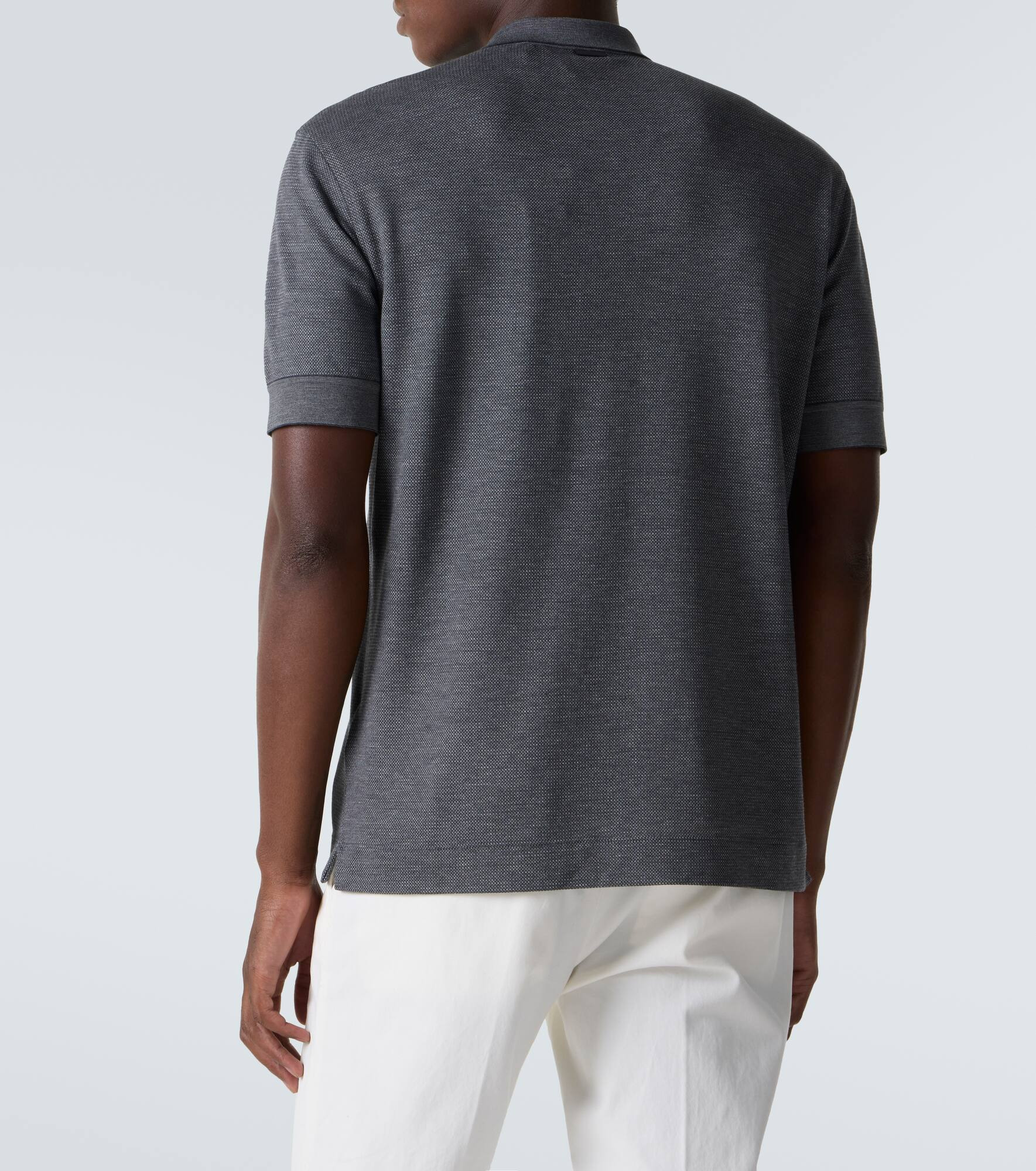 Cotton and silk piqué polo shirt - 4