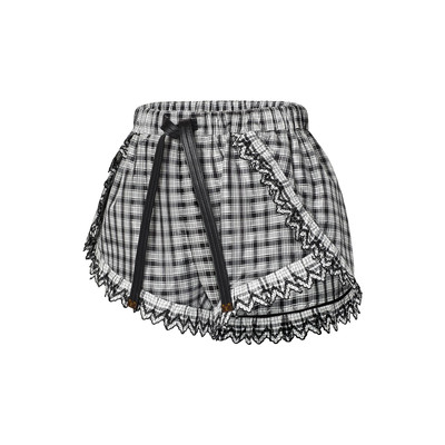 Louis Vuitton Check Ruffle Detail Mini Shorts outlook