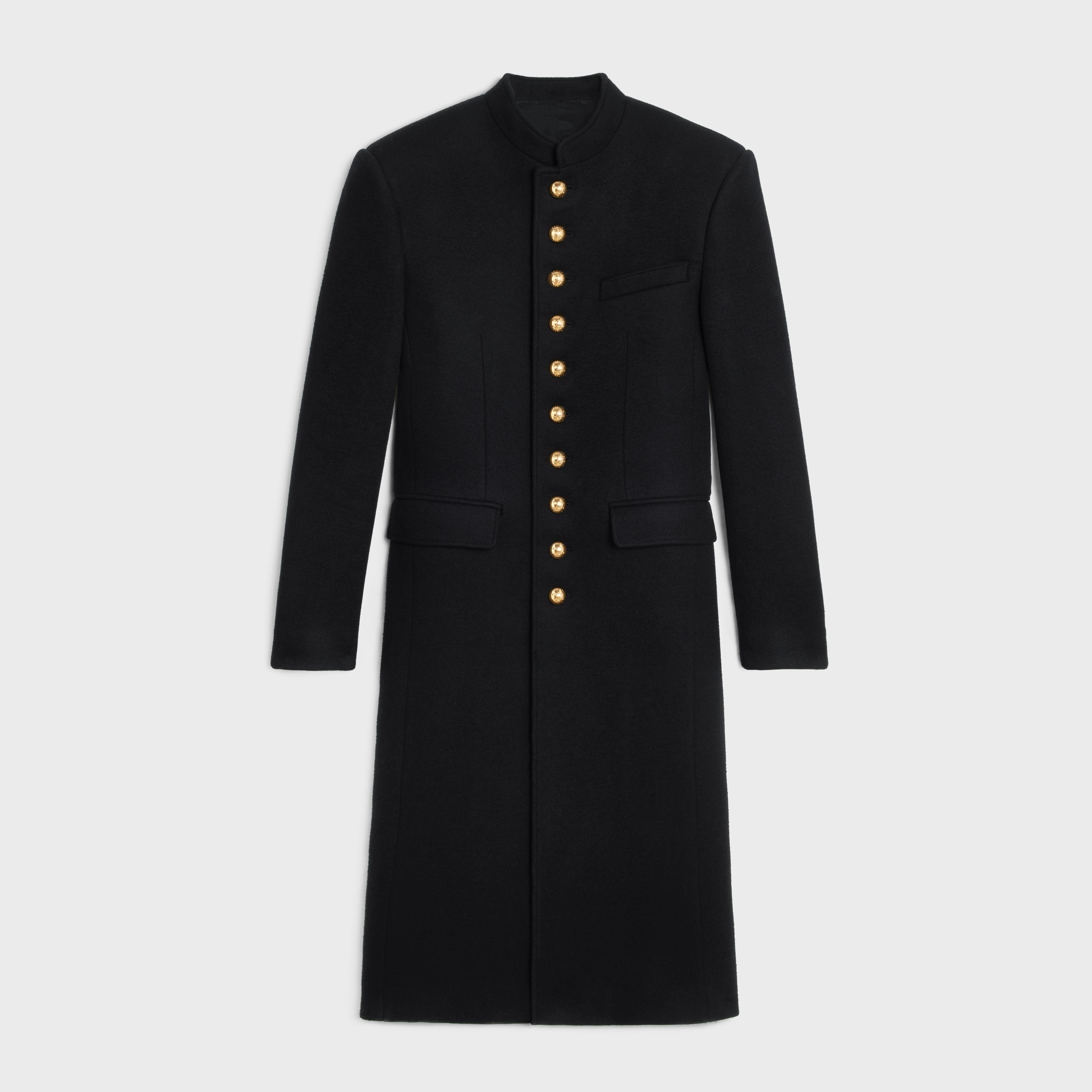 military coat in wool cloth - 1