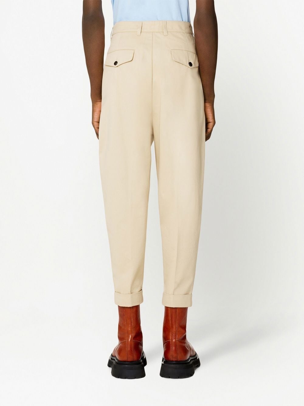drop-crotch cropped trousers - 3