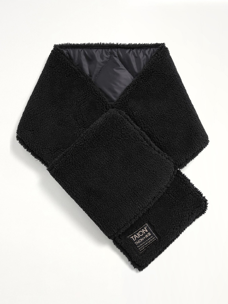 TAION Military Reversible Down Scarf in Black outlook