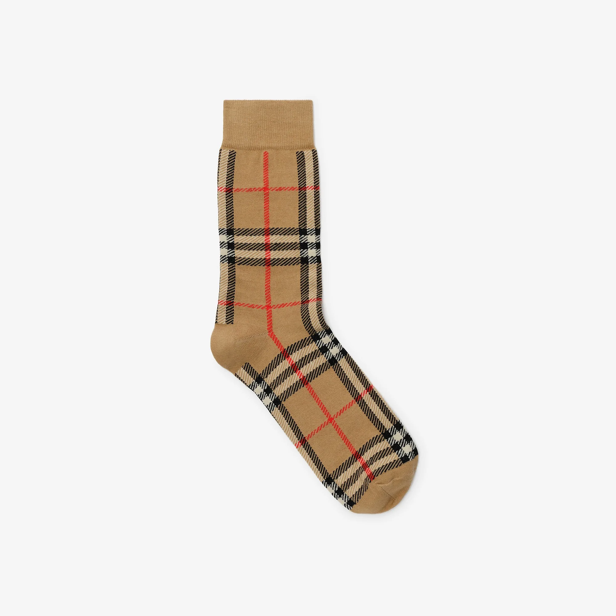Check Cotton Nylon Blend Socks - 1