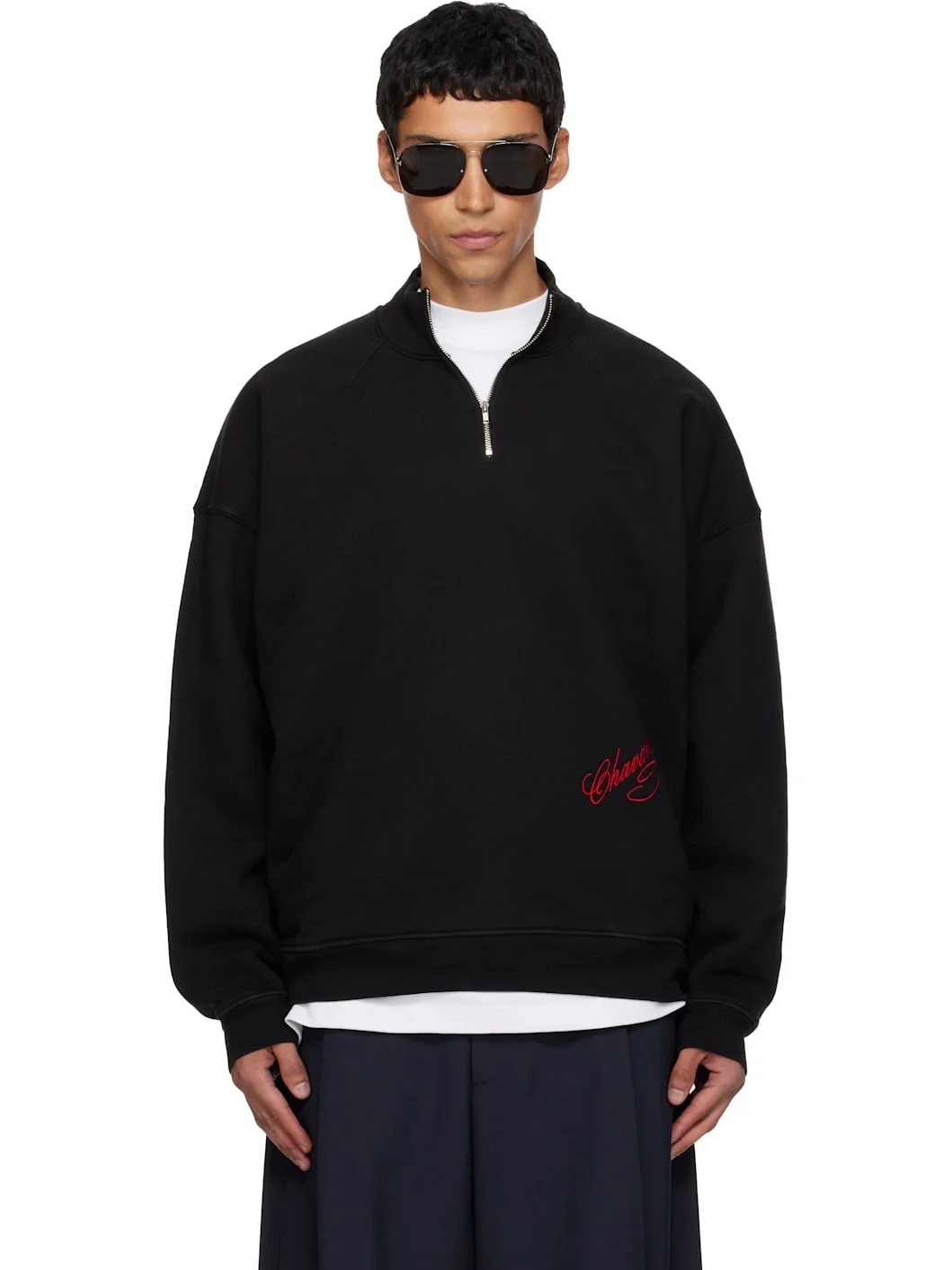 Black Bravo Quarter Zip Jacket - 1