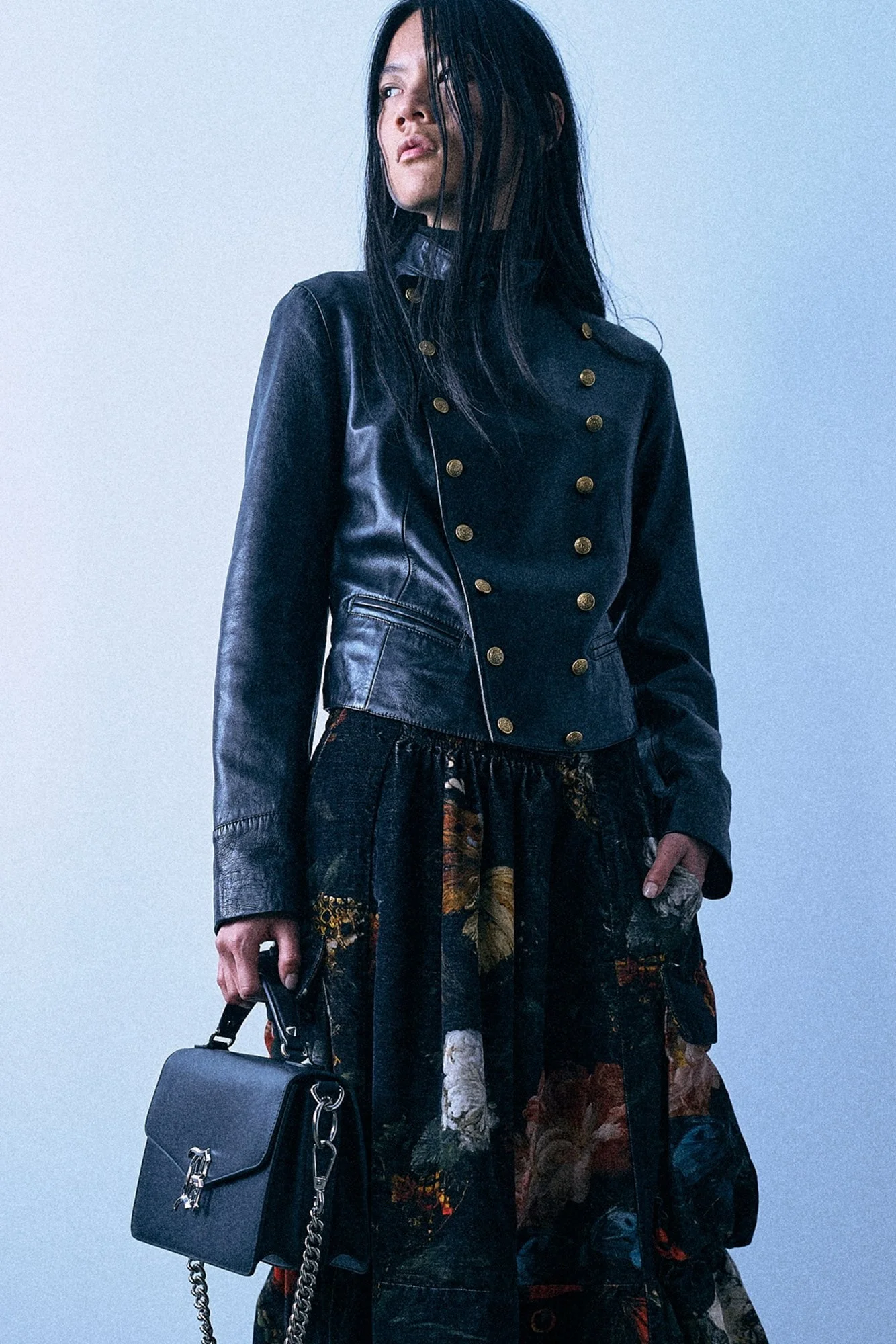 Shrunken Leather Peacoat - 1