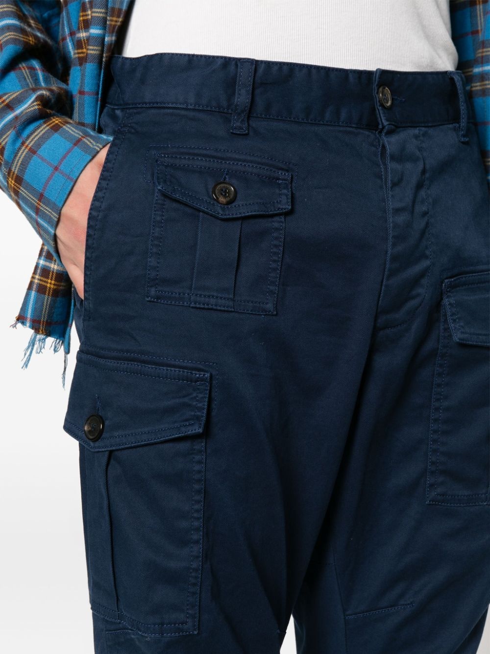 slim-cut cargo trousers - 5