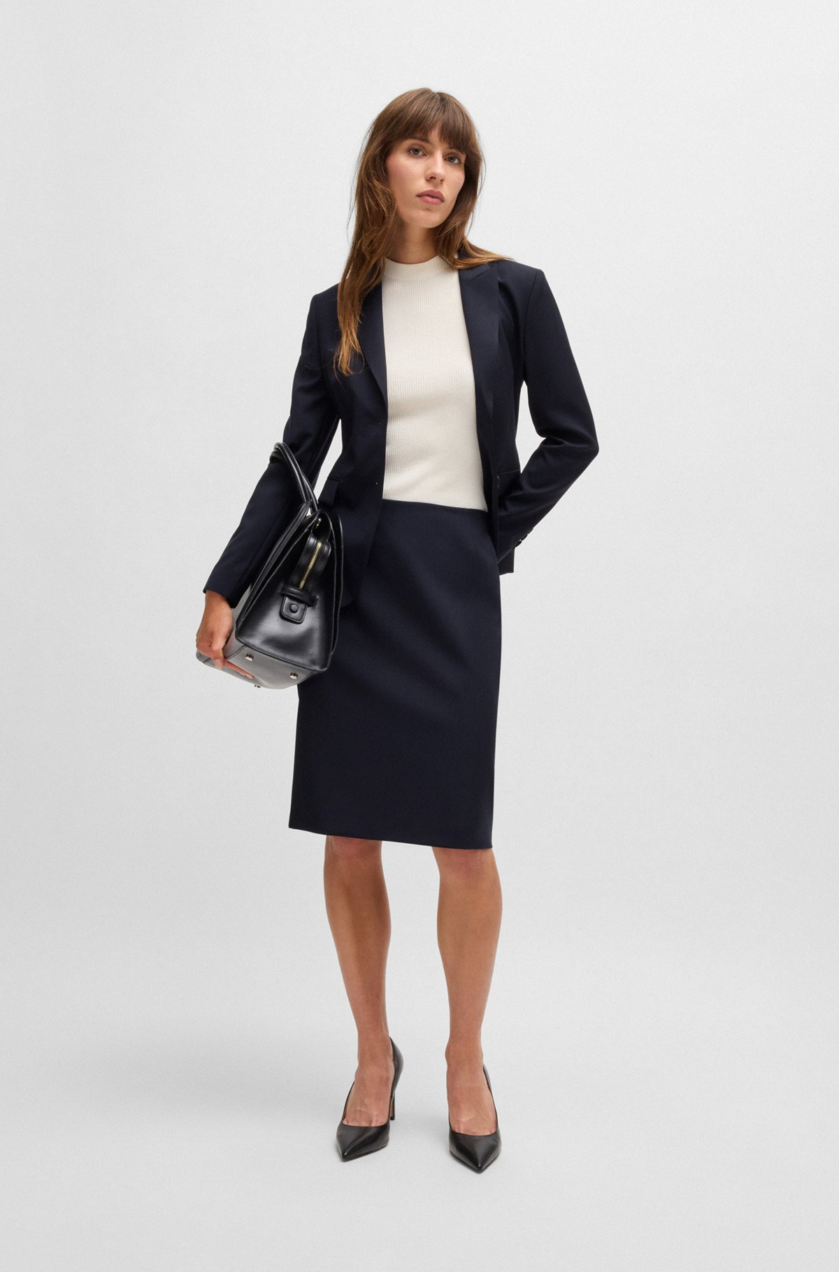 SLIM-FIT PENCIL SKIRT IN VIRGIN WOOL - 3