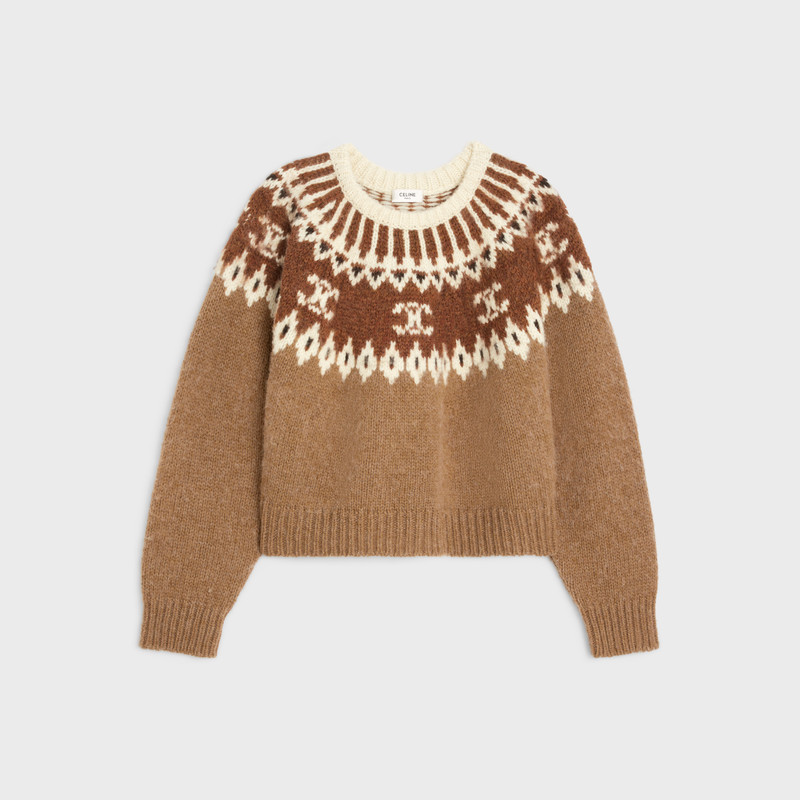 crew neck sweater in triomphe fair isle wool 1