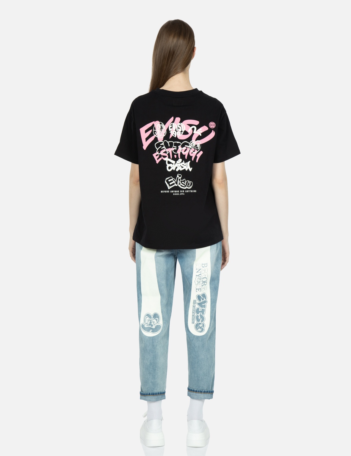 GRAFFITI LOGO AND DARUMA PRINT BOYFRIEND T-SHIRT - 5