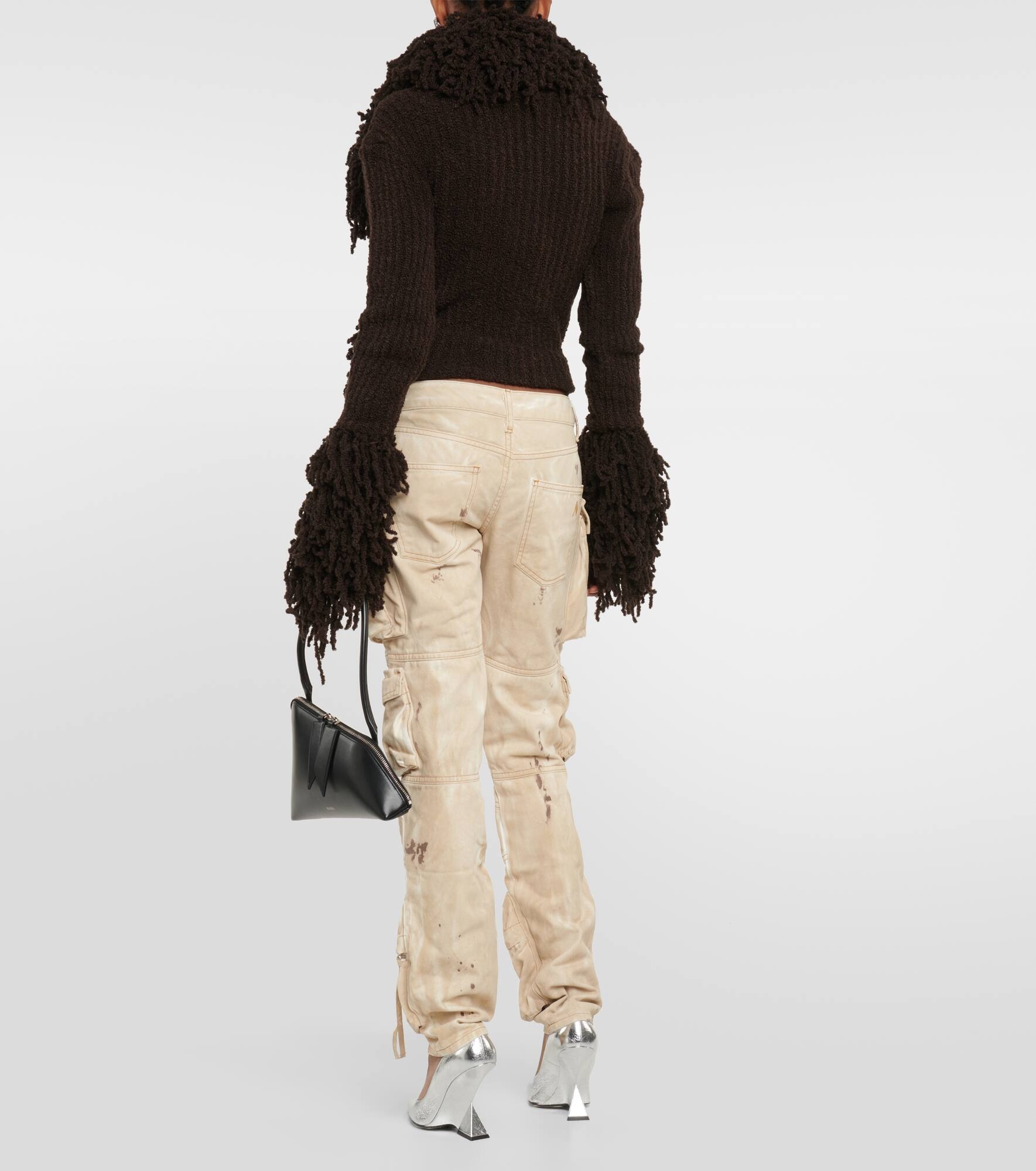 Low-rise denim cargo pants - 3