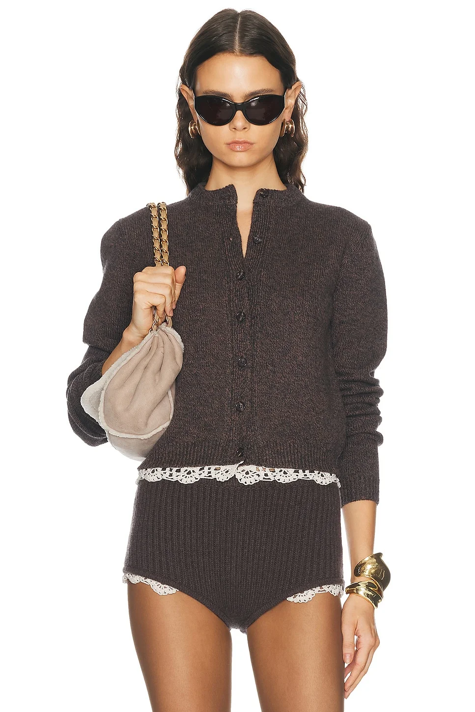 Lace Trim Cardigan - 1