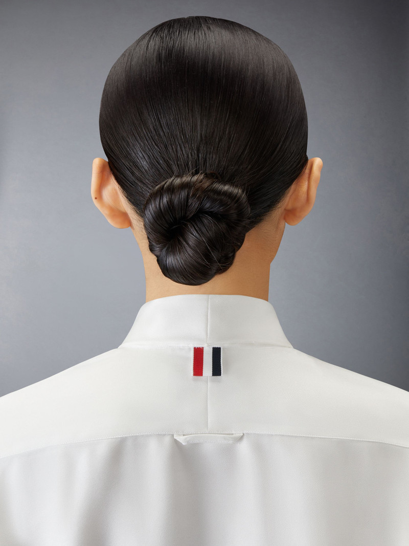 Silk Twill Bow Collar Blouse 6