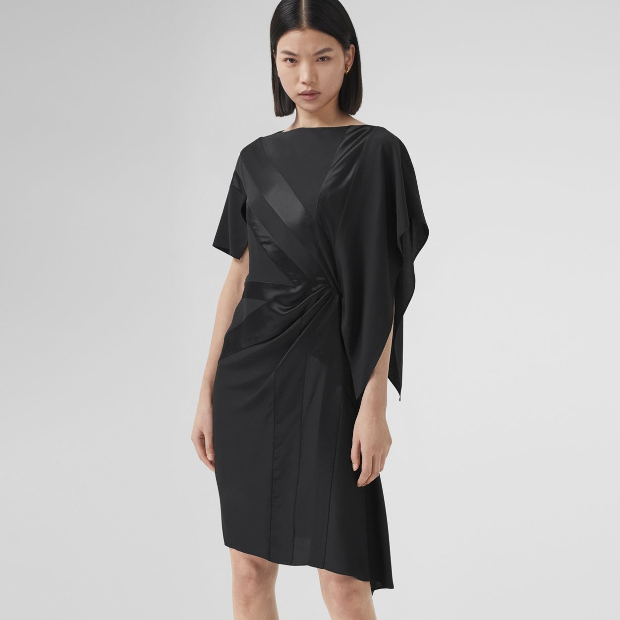 Flag Intarsia Silk Asymmetric Dress - 6