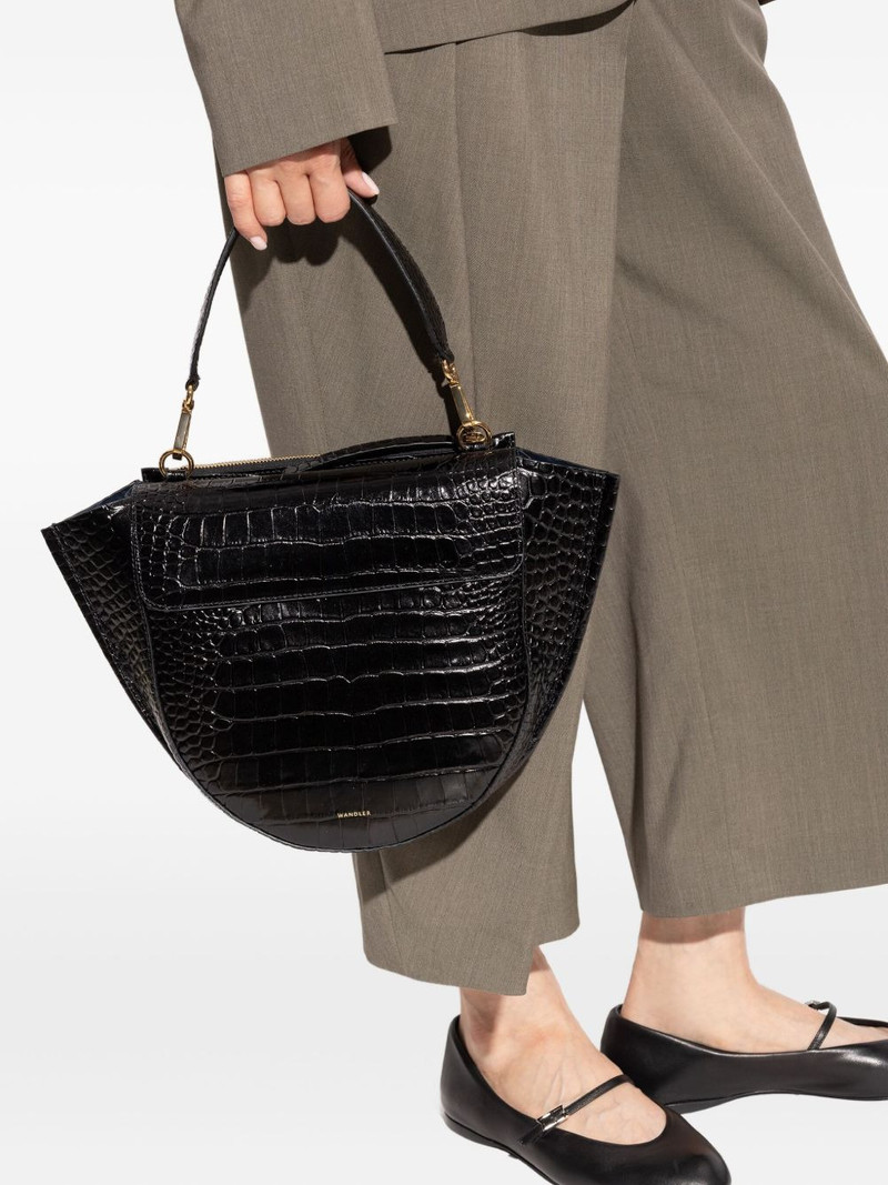 WANDLER Mia crocodile-effect tote bag outlook