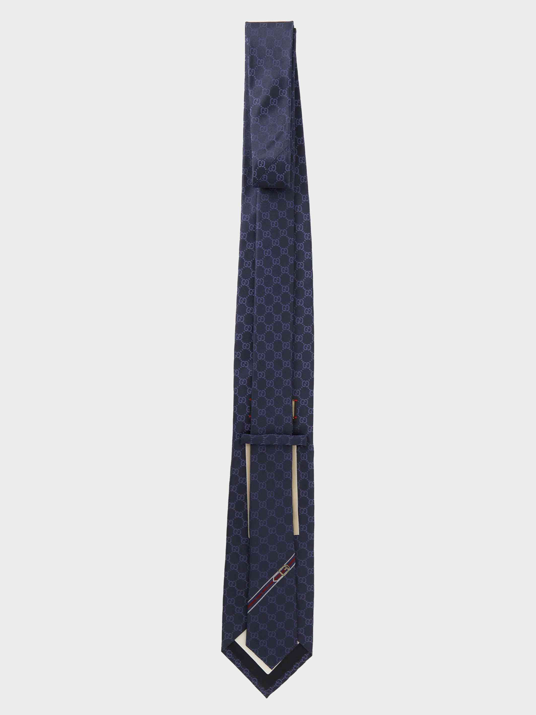 Gucci Men Double G Blue Tie - 2