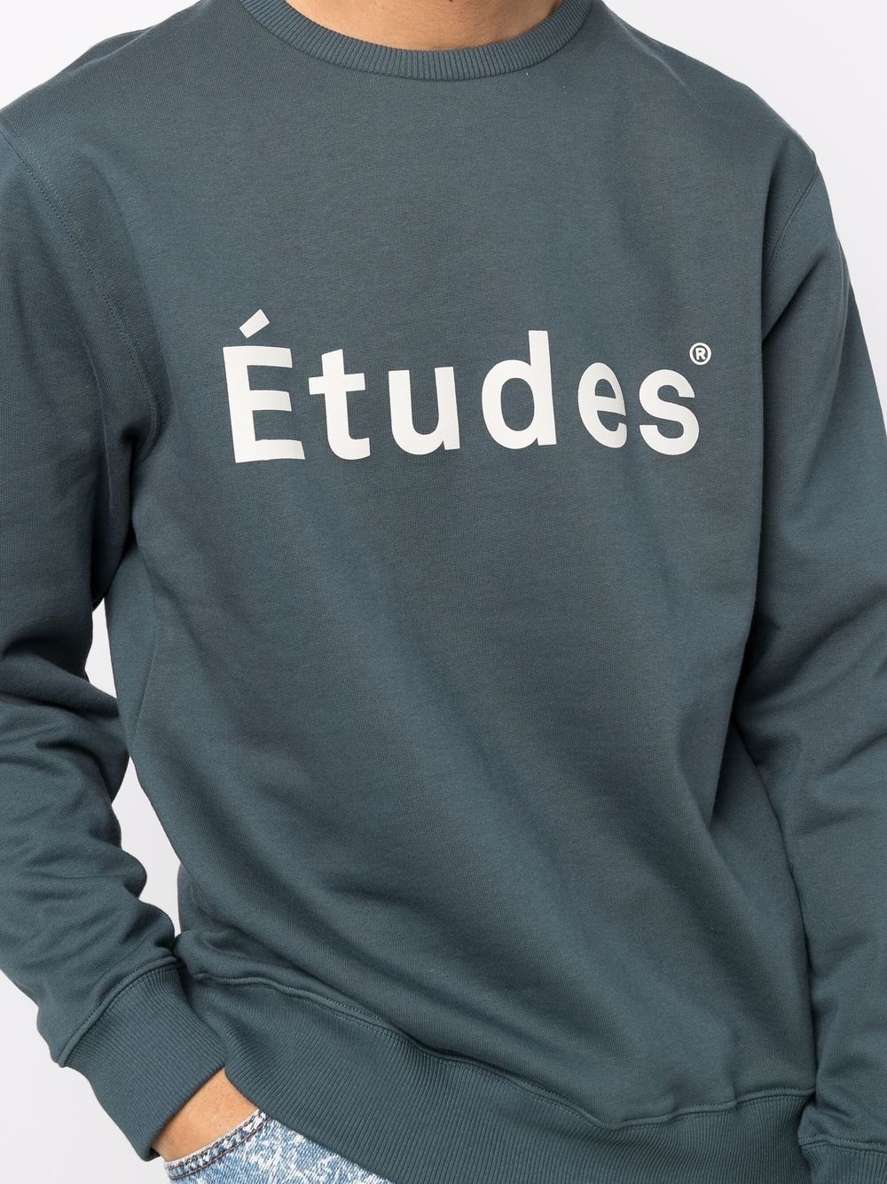 logo-print crew neck sweatshirt - 6