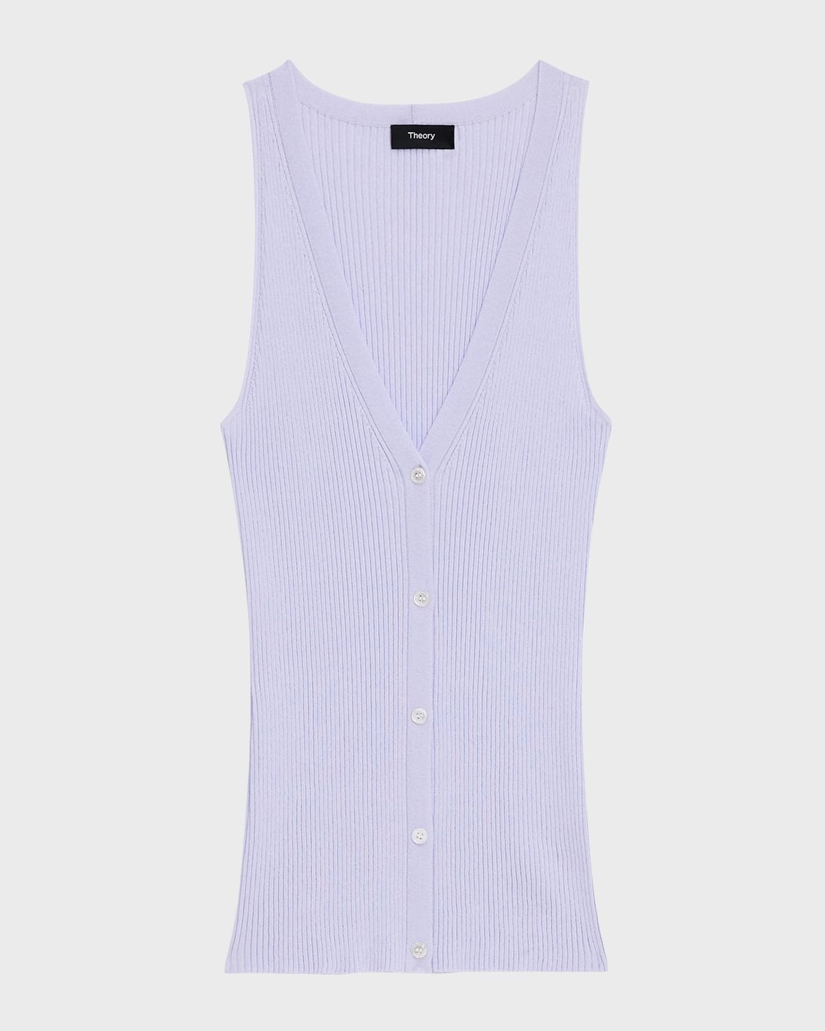 Slim Rib Button-Front Vest - 2