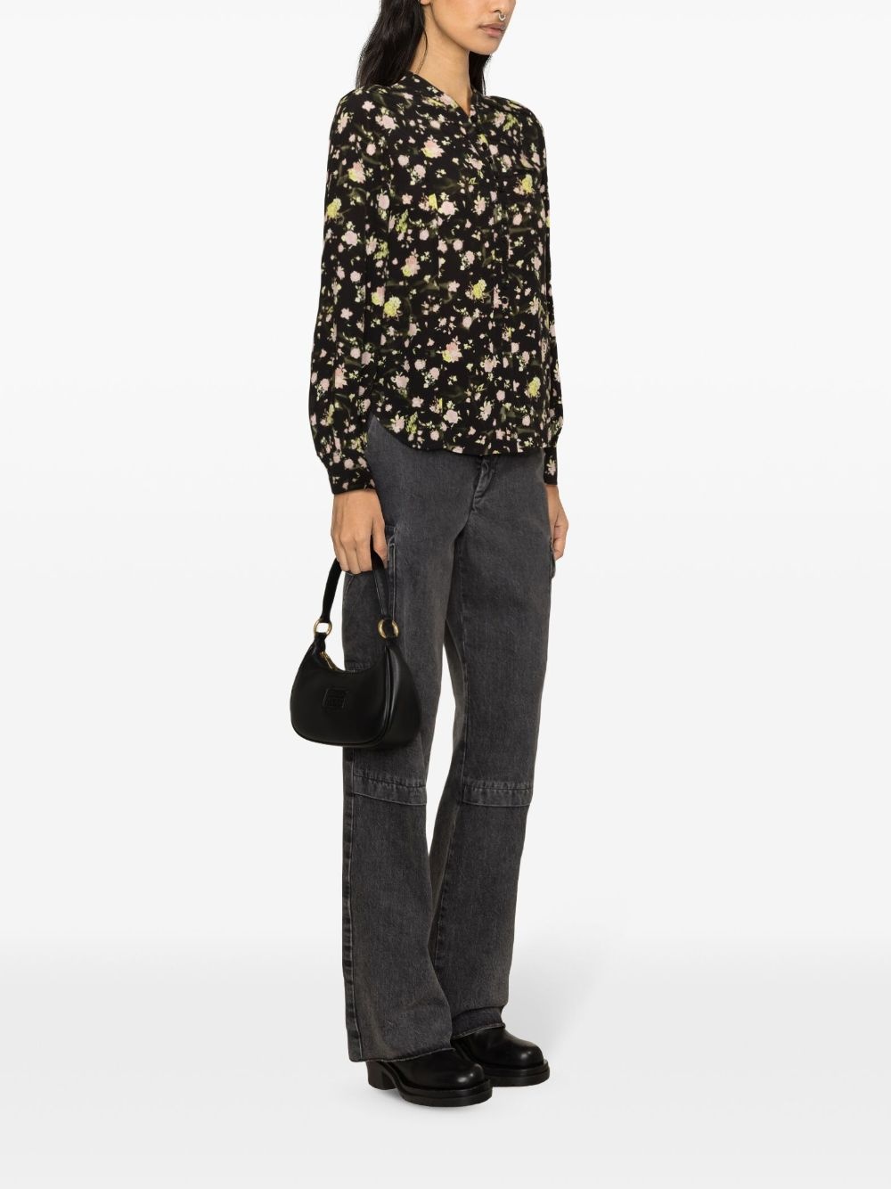 floral-print crepe blouse - 3