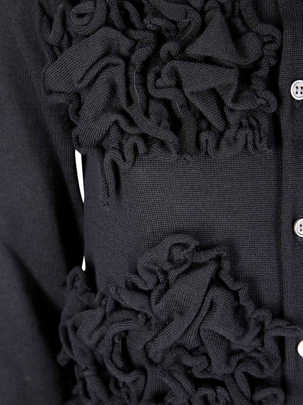 ruffle-detailing cardigan - 3