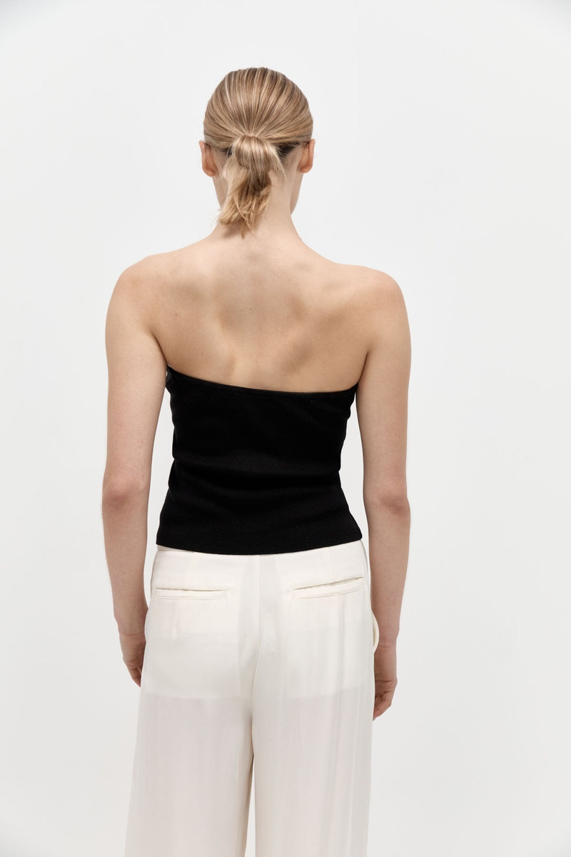 ST. AGNI Curve Knit Top - Black outlook