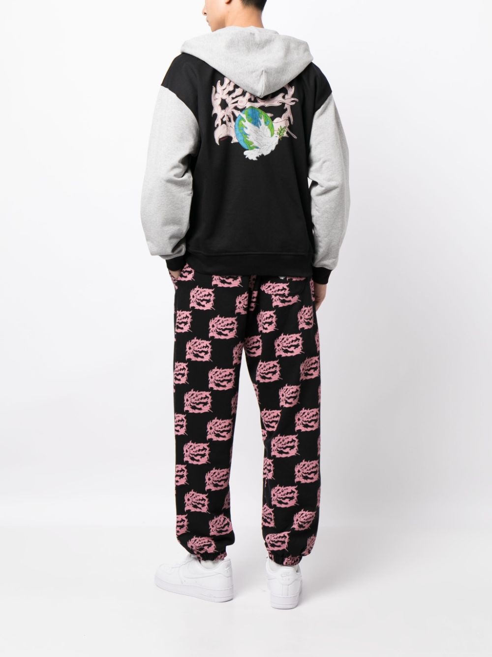 appliquÃ©-details colour-block cotton jacket - 2