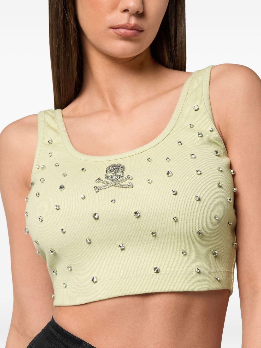 rhinestone-embellished cropped top - 4