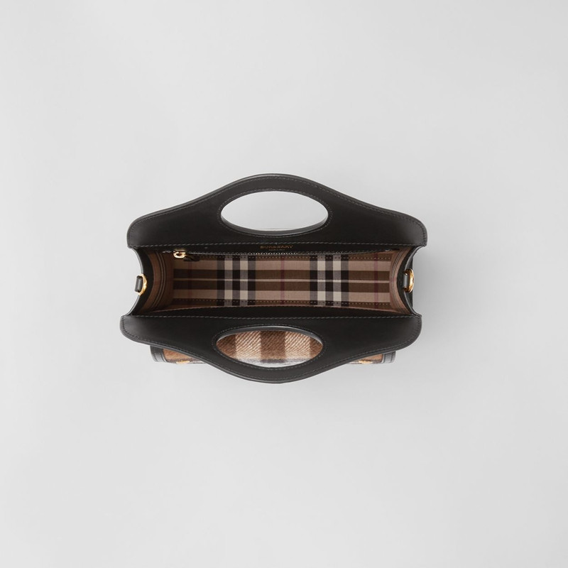 Mini Check Cashmere and Leather Pocket Bag 5