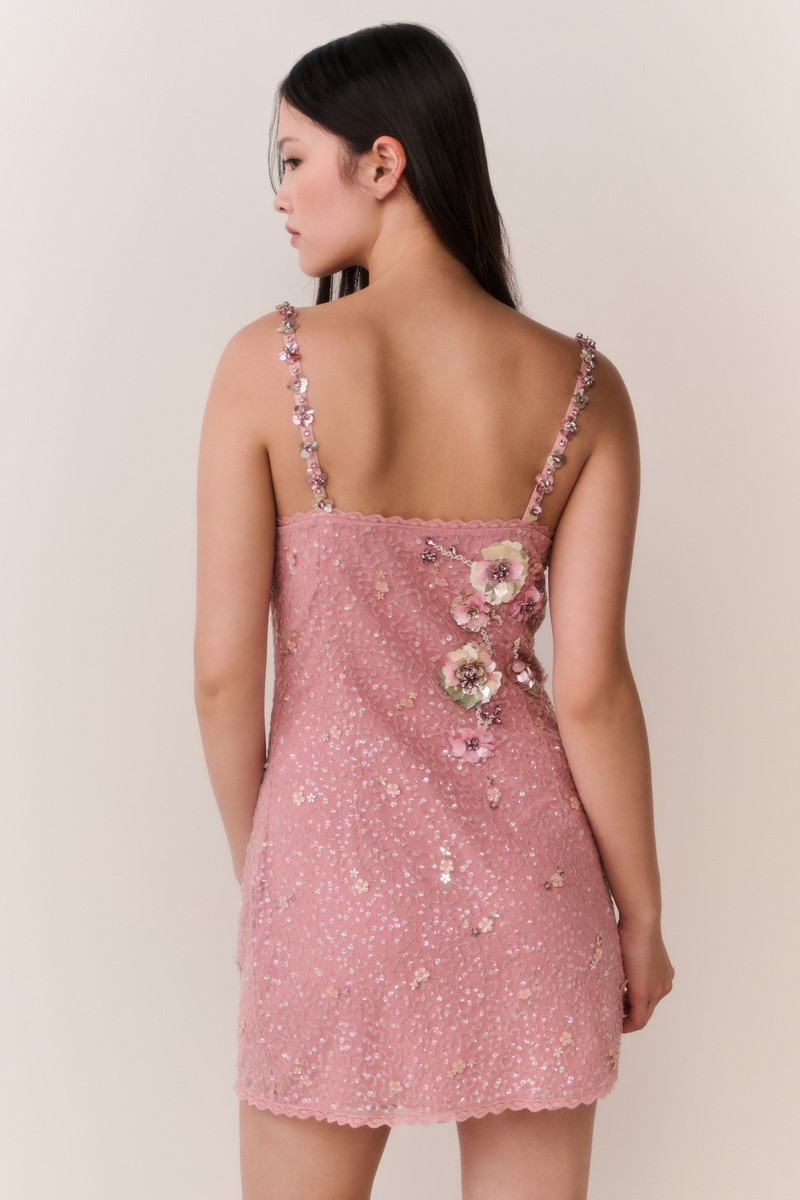 Rosmara Sequin Floral Mini Dress 6