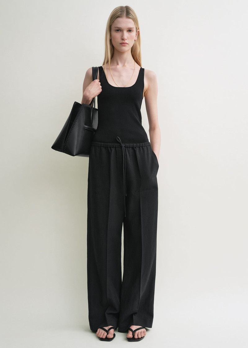 Totême Fluid drawstring trousers black outlook