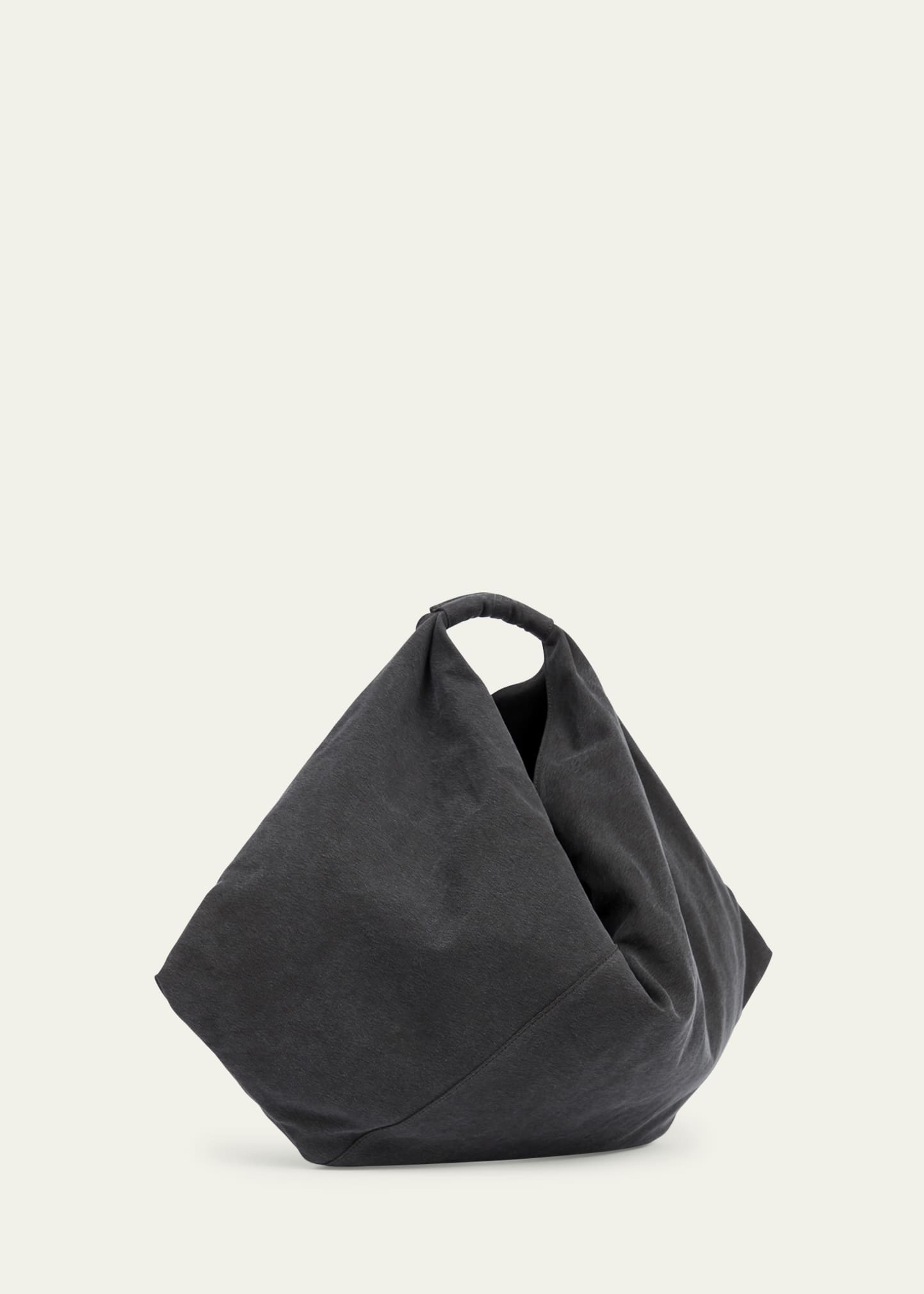 Japanese Draped Canvas Top-Handle Bag - 4