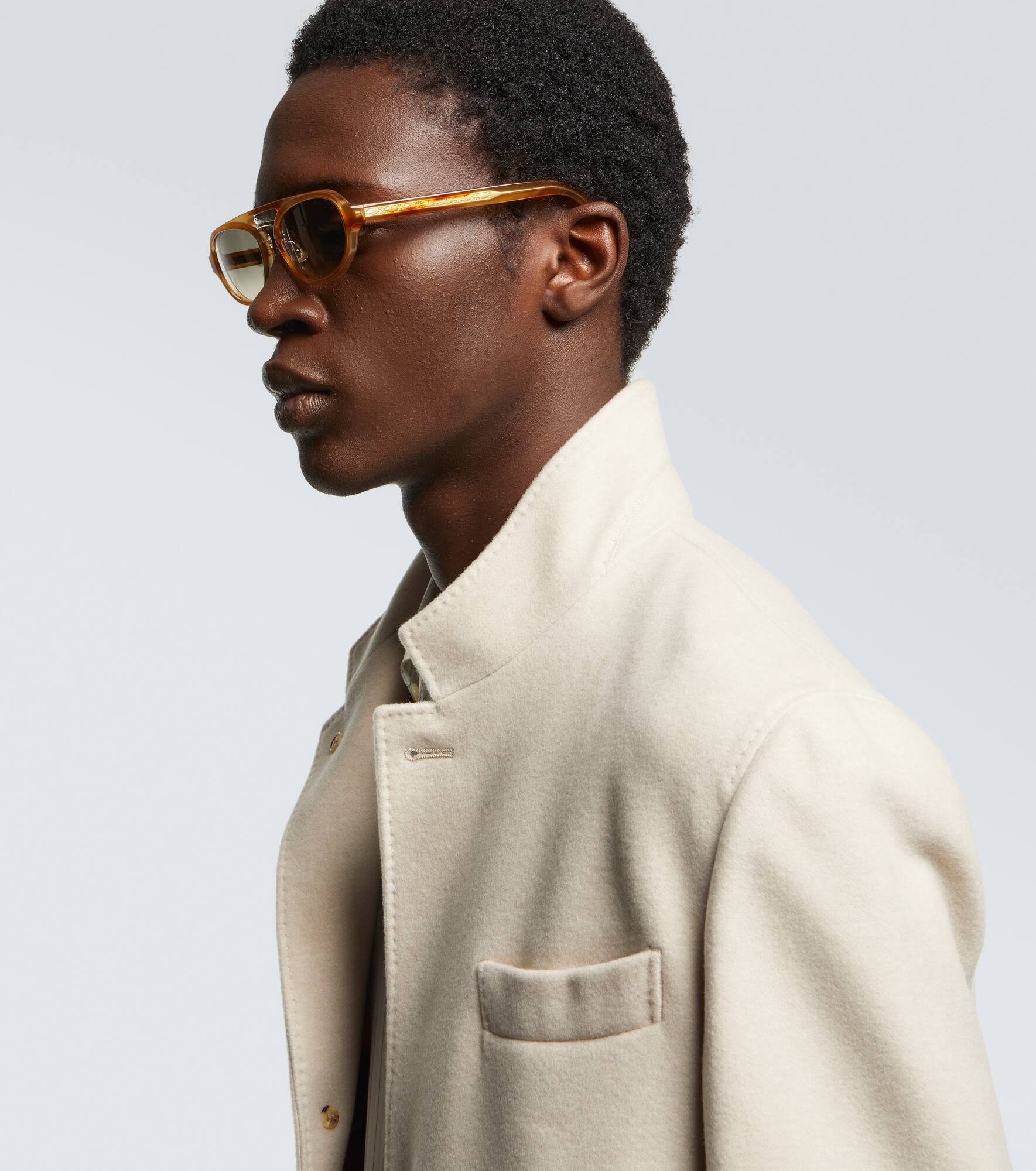 Tortoiseshell-effect browline sunglasses - 3