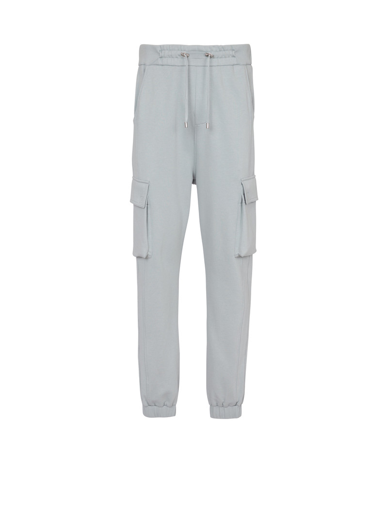 Cargo joggers with Balmain Paris print 1