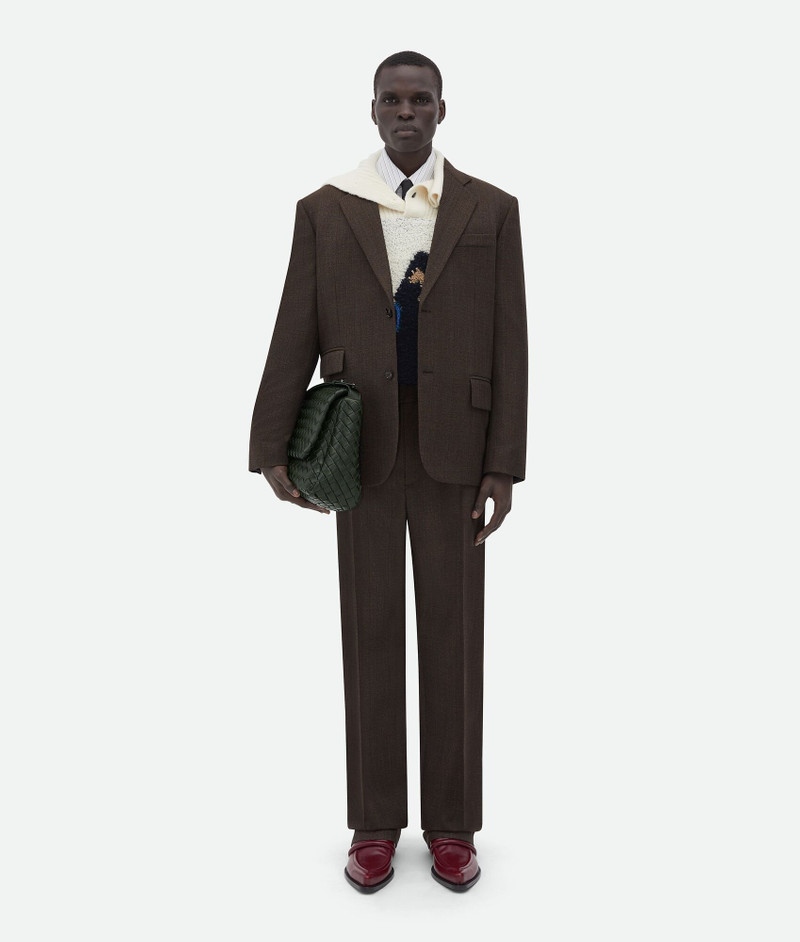 Elasticated Waist Prince Of Wales Wool Pants 5