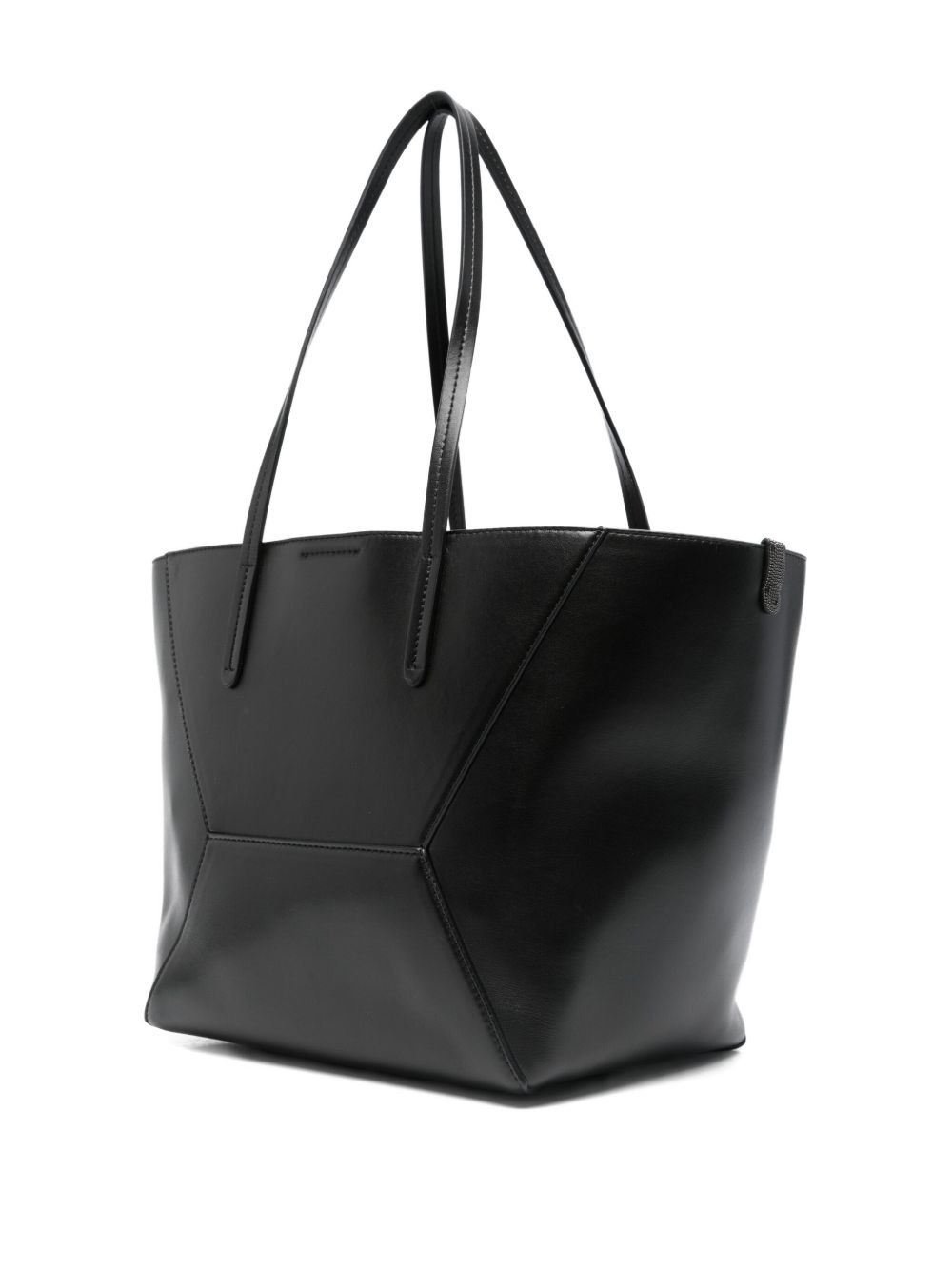panelled leather tote bag - 3