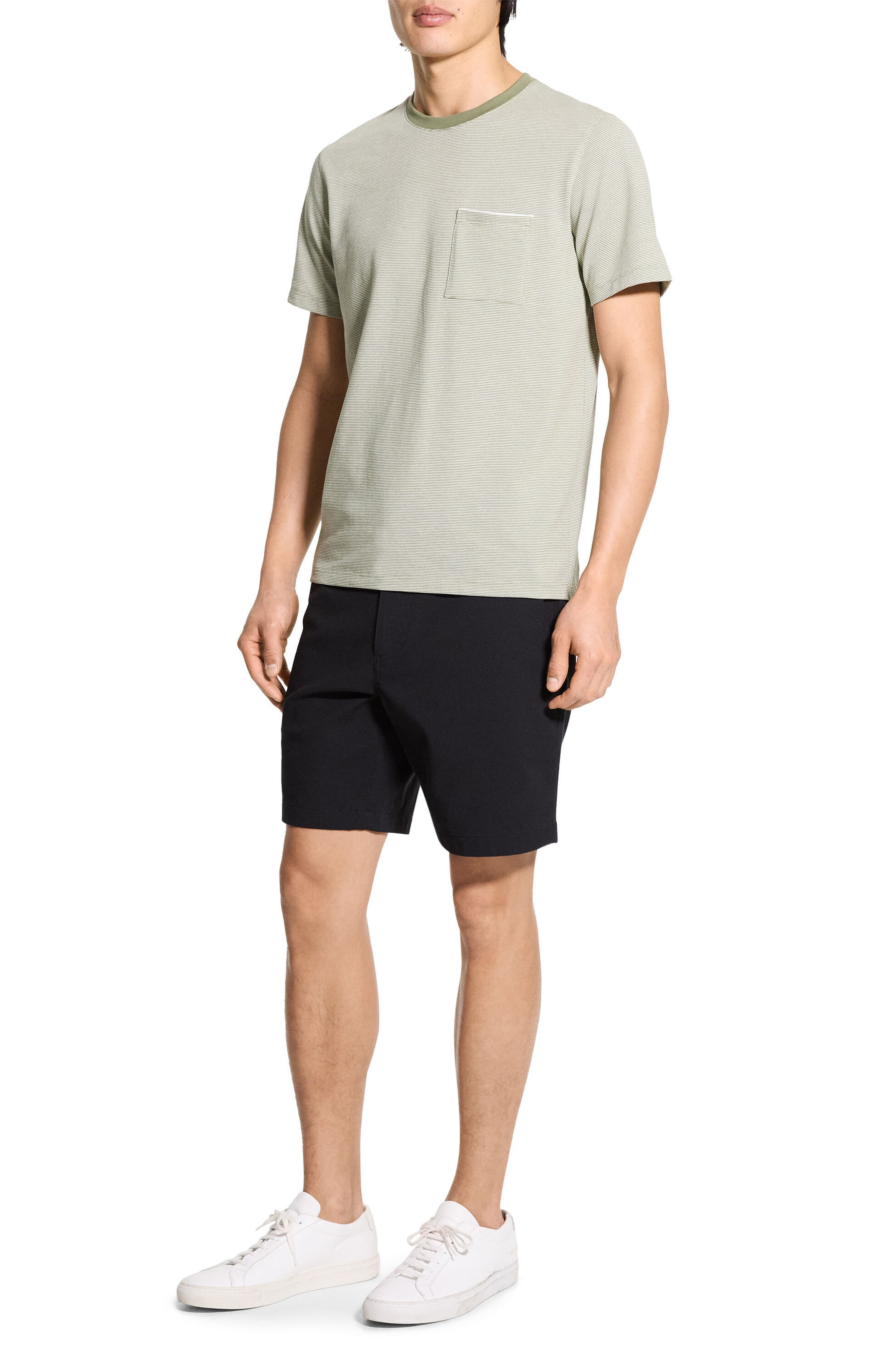 Theory Bird's Eye Ringer T-Shirt in Green Multi at Nordstrom - 7