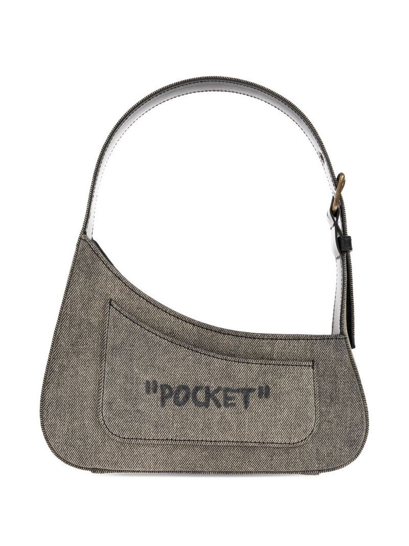 Jitney Quote zipped shoulder bag 3