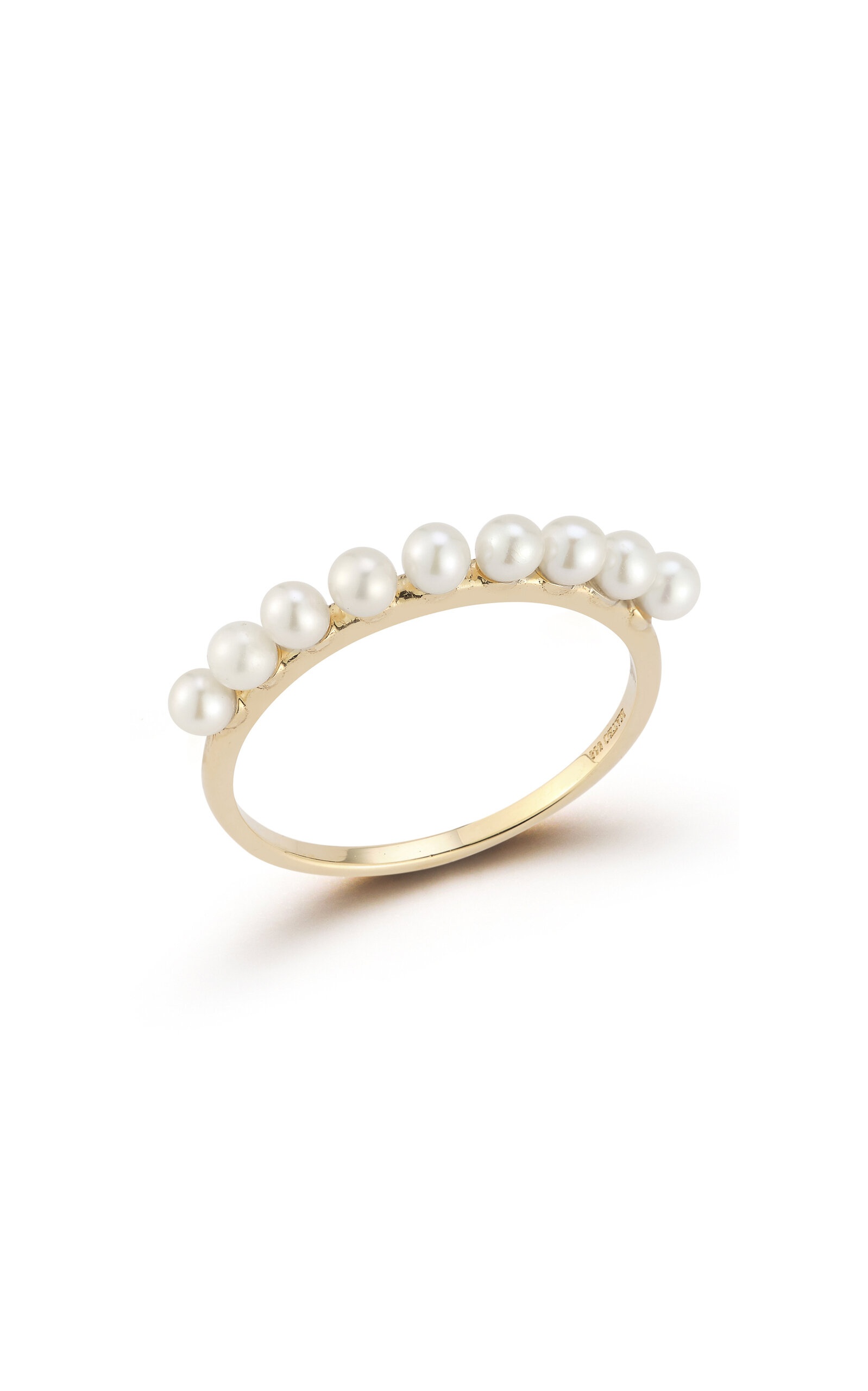 14K Yellow Gold Diamond, Pearl Ring white - 2