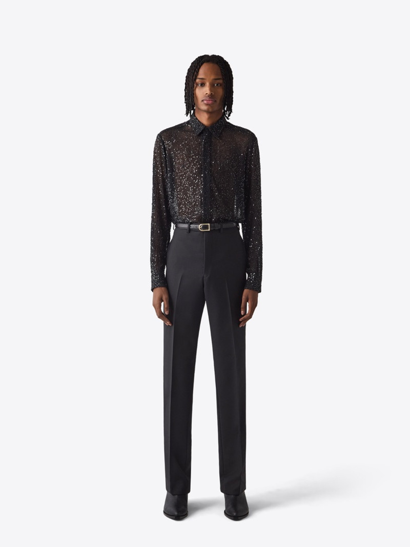 TROUSER 77 BLACK WOOL 1