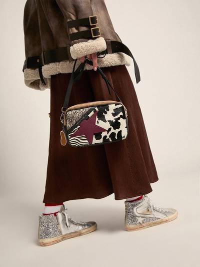 Golden Goose Slide sneakers with upper in laminated leather and silver glitter outlook