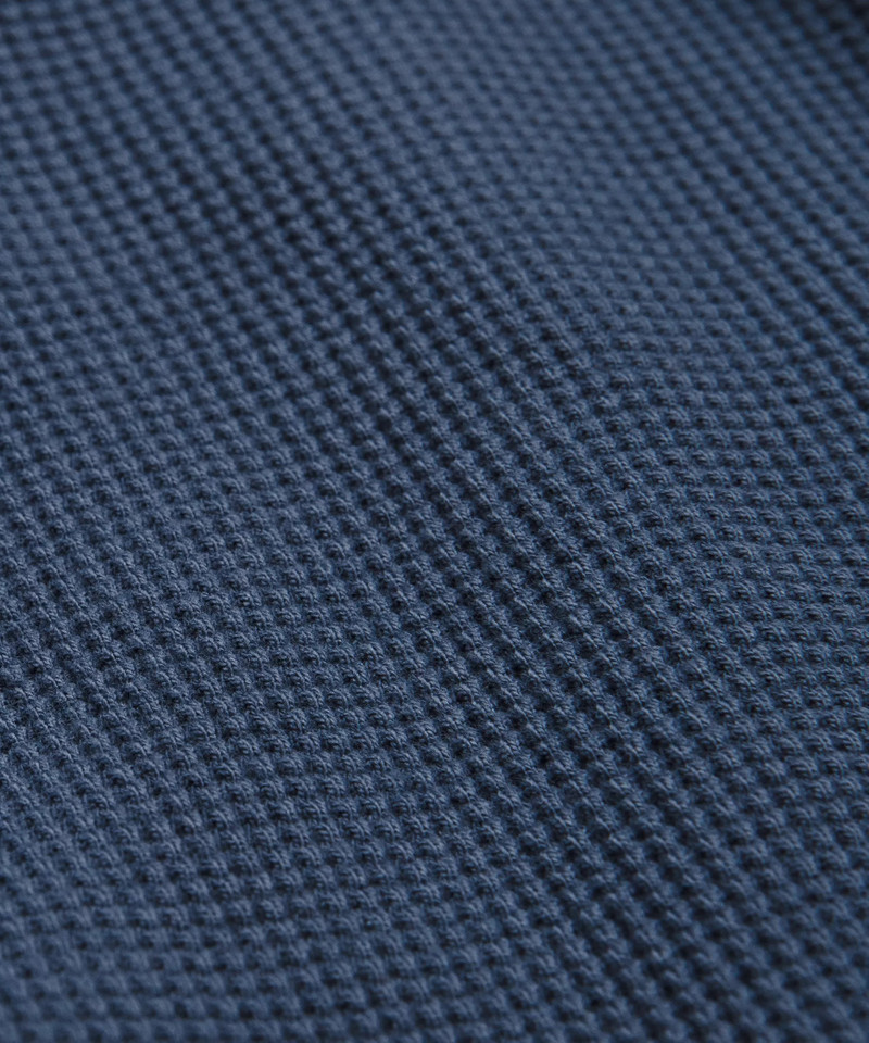 Cotton-Blend Waffle Knit Long-Sleeve Henley 6