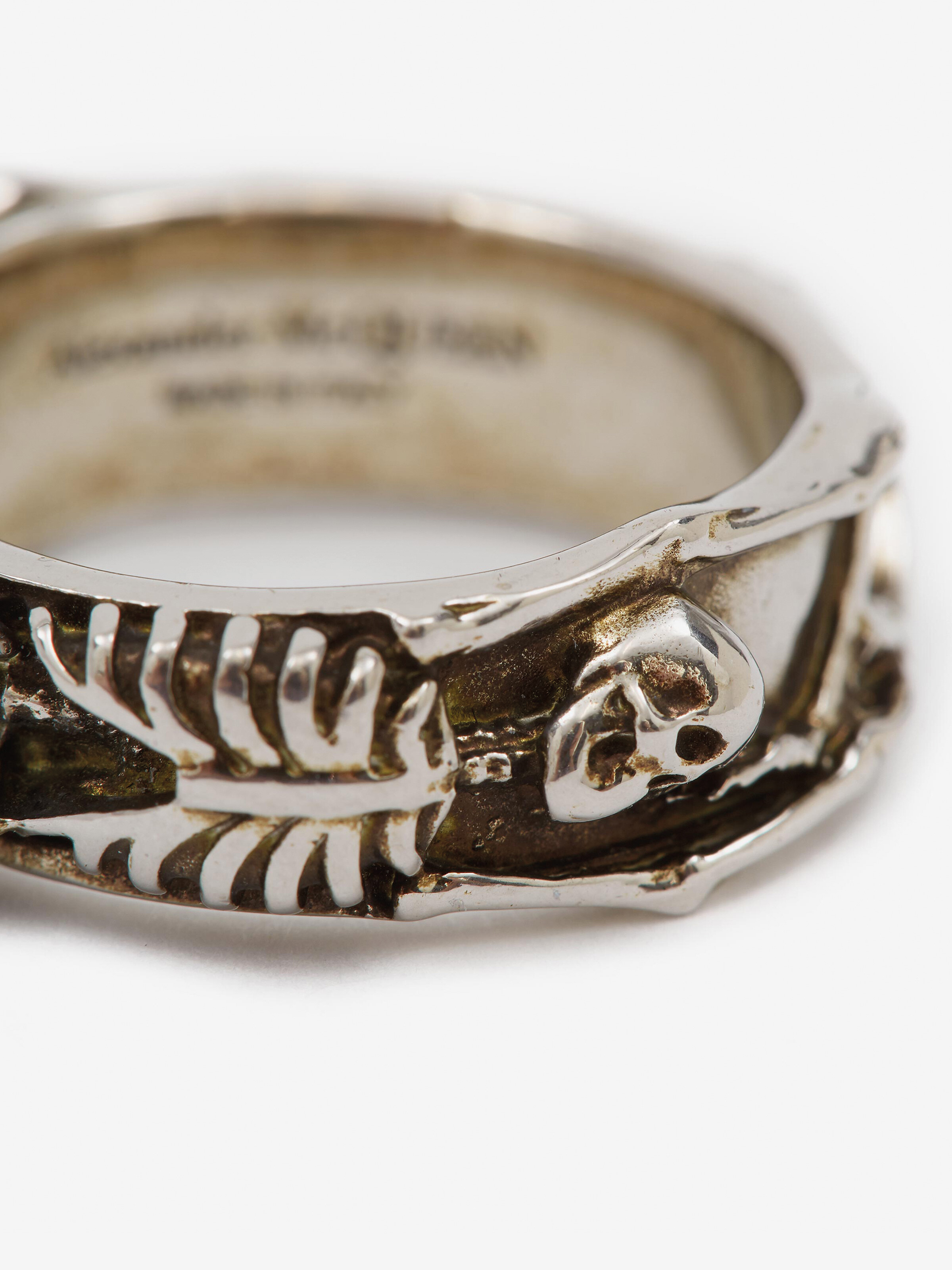 Men's Dancing Skeleton Ring in Silver - 4