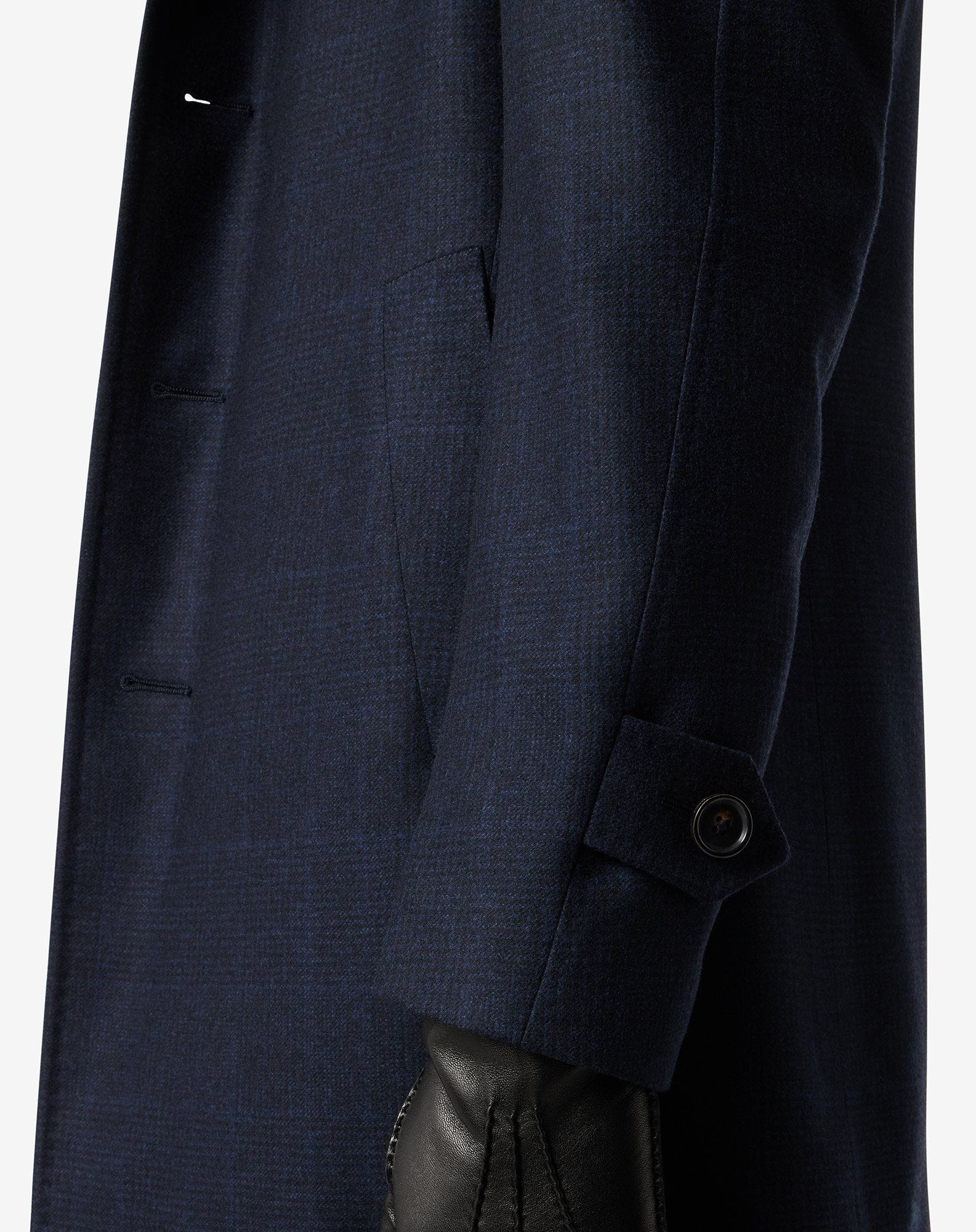 Blue glen plaid wool and cashmere coat - 5