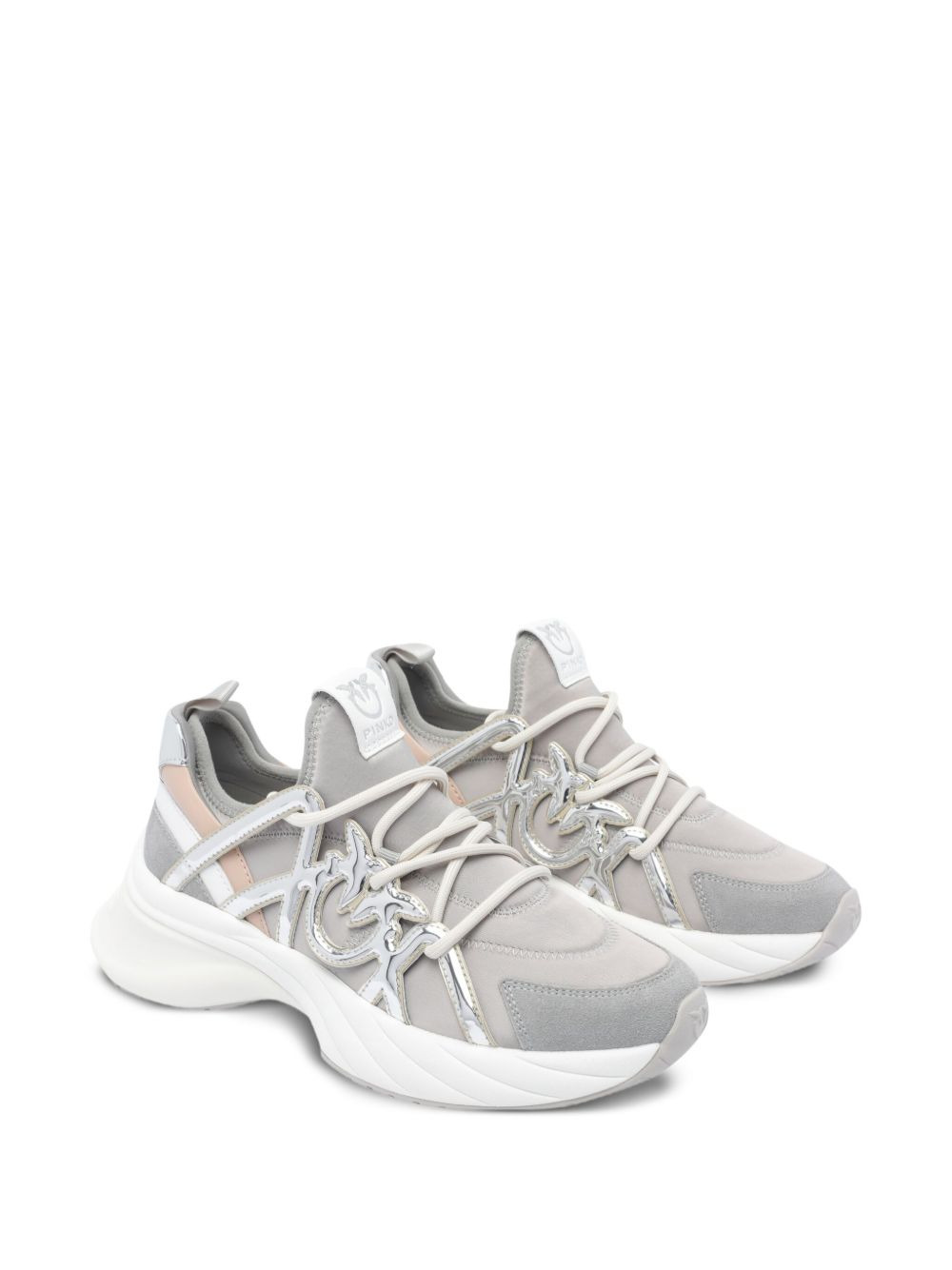 Ariel metallic-panel lace-up sneakers - 3