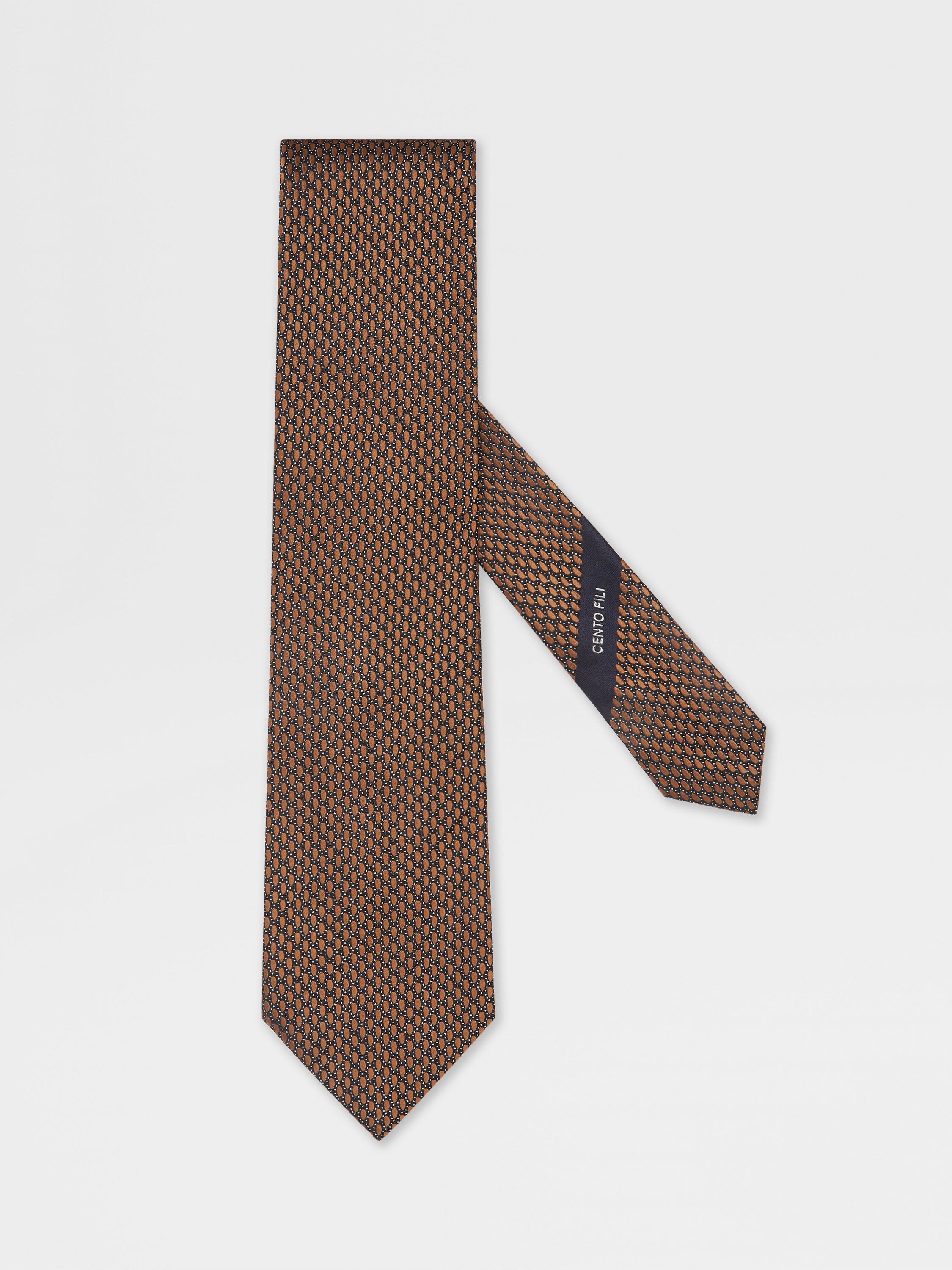 DARK FOLIAGE CENTO FILI SILK TIE - 1