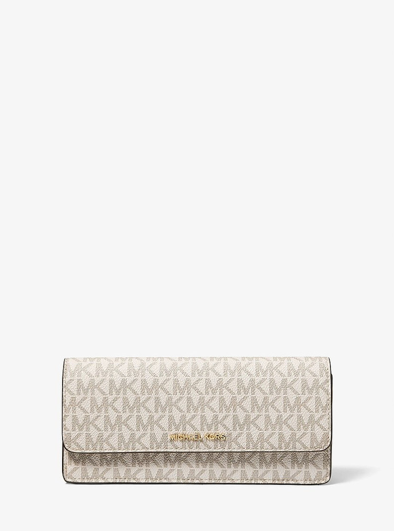 Jet Set Large Signature Logo Snap-Front Wallet 1