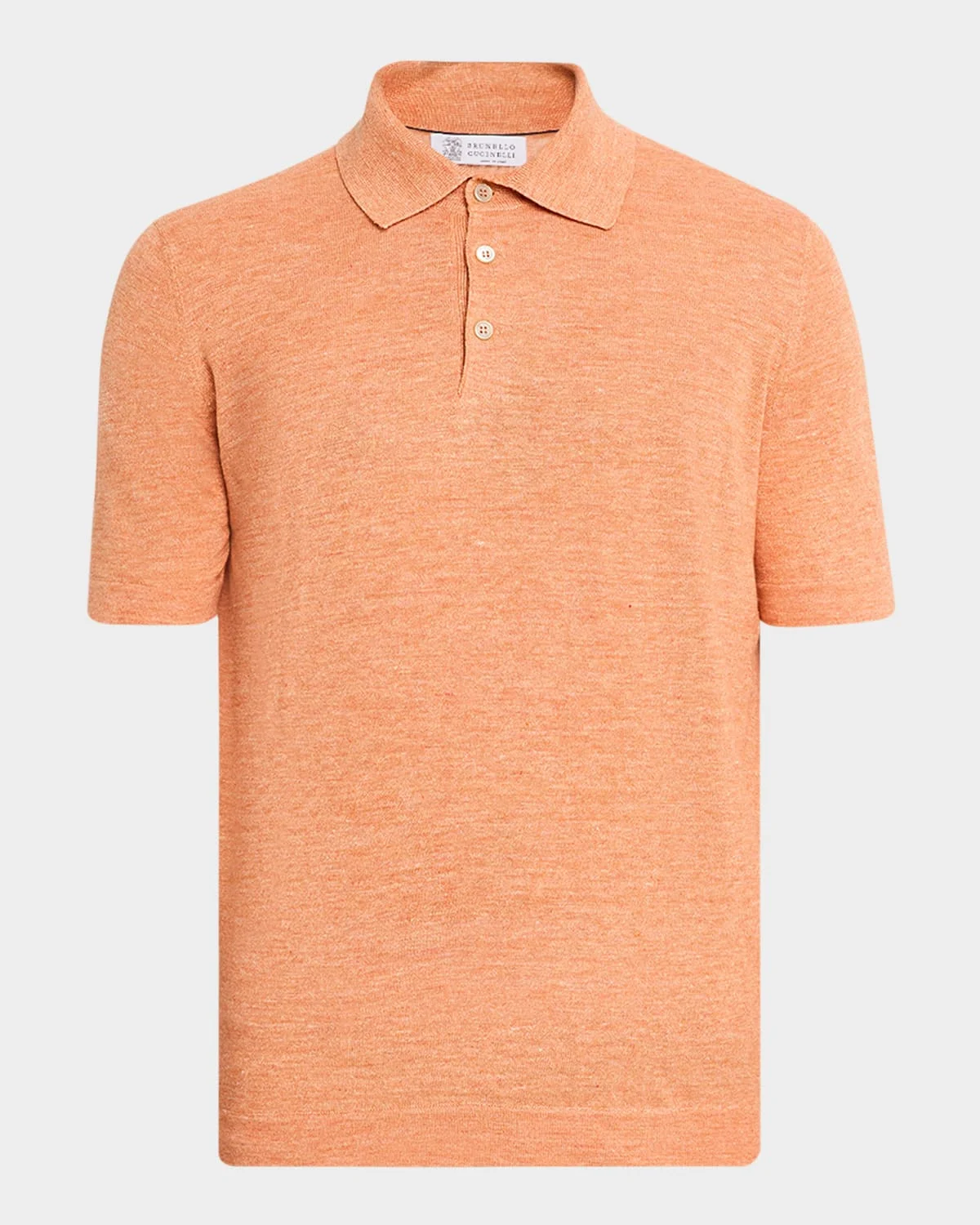 Men & apos;s Linen and Cotton Heathered Polo Shirt - 1