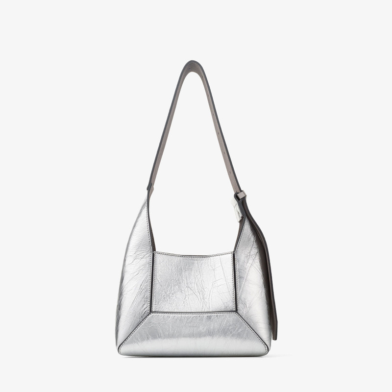Diamond Hobo/S Silver Vintage Metallic Leather Shoulder Bag 1