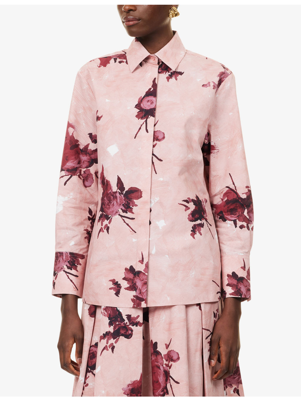 Floral-Print Long-Sleeve Cotton Shirt - 3