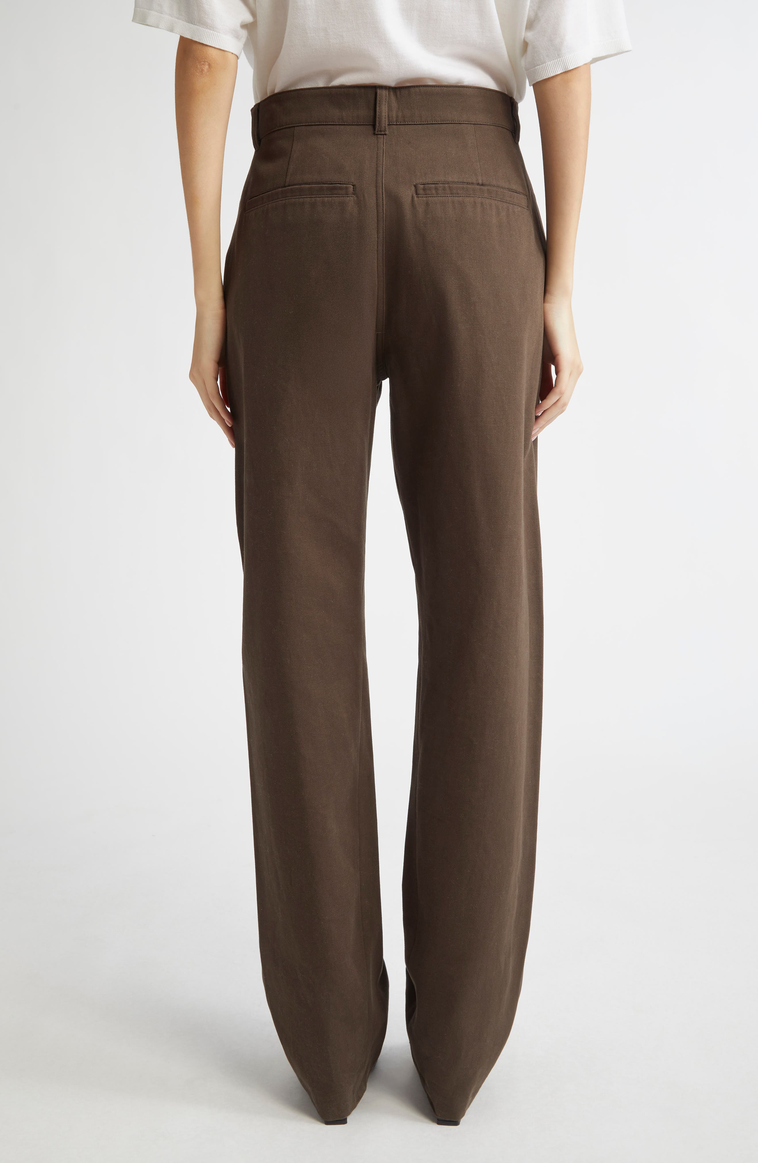 TOTEME Twisted Tailored Organic Cotton Trousers in Pepper at Nordstrom - 3