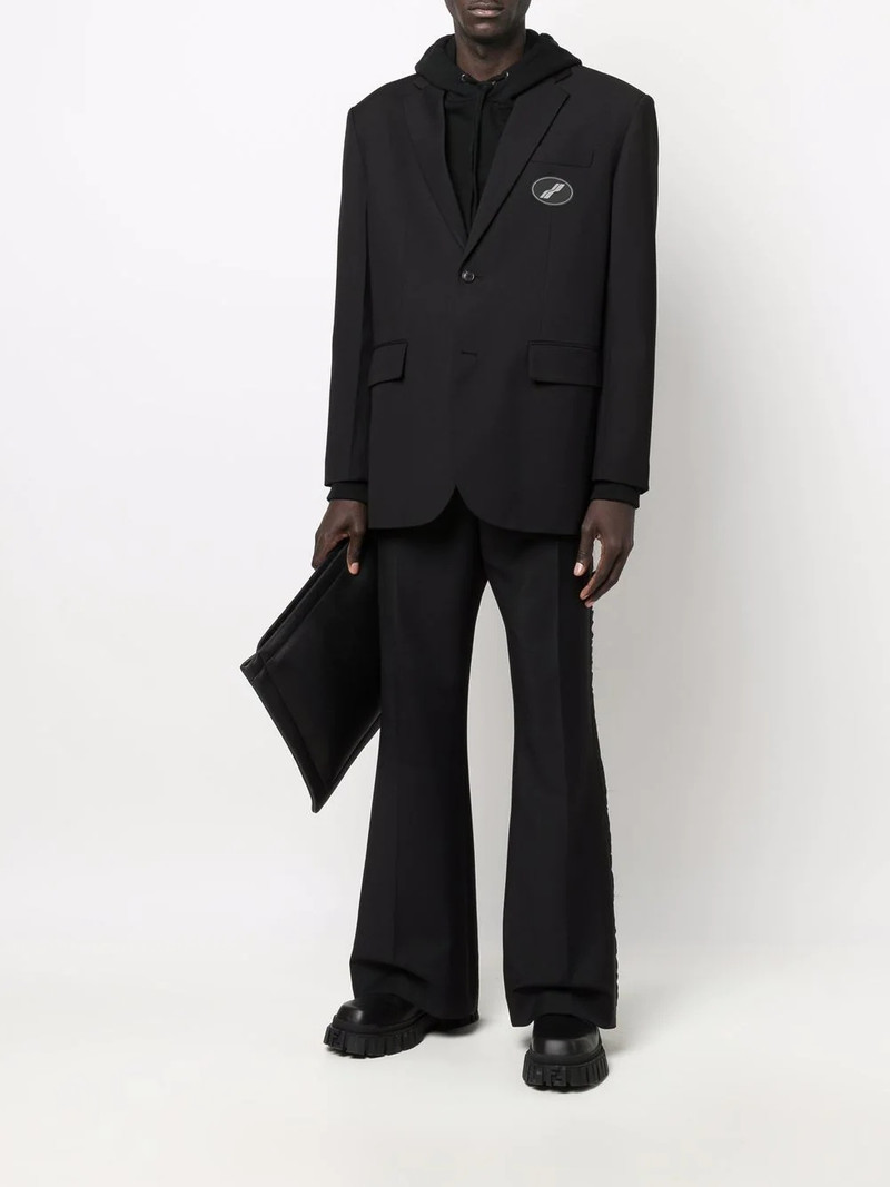 We11done logo-patch blazer outlook