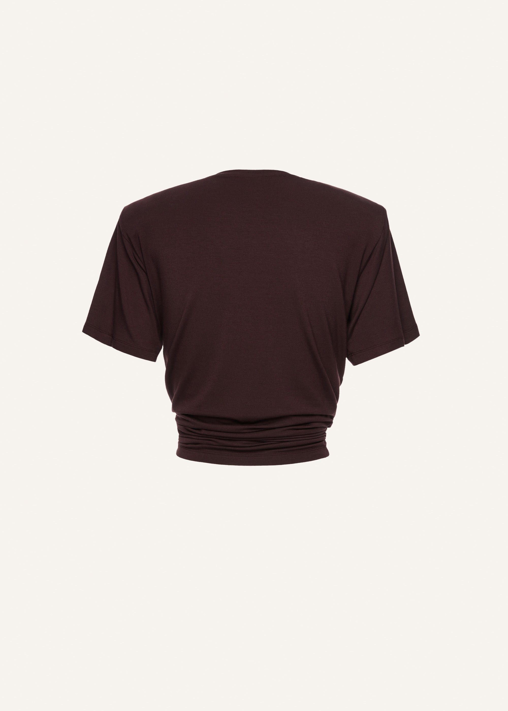 Knotted jersey t-shirt in brown - 2